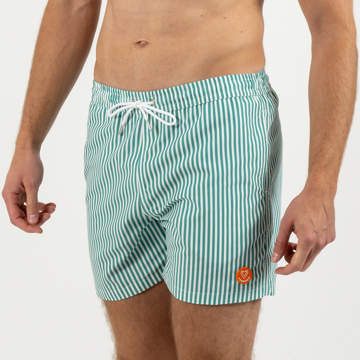 maillot-de-bain-homme-vert-rayé-broderie-hippocampe-face