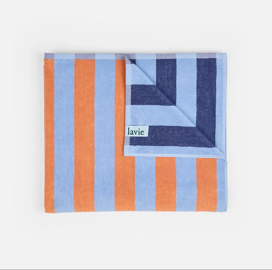 PEPA Serviette de plage BLEU / ORANGE