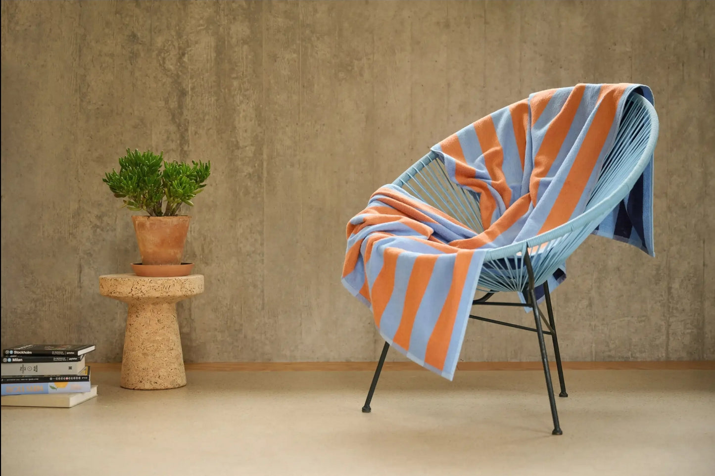 PEPA Serviette de plage BLEU / ORANGE