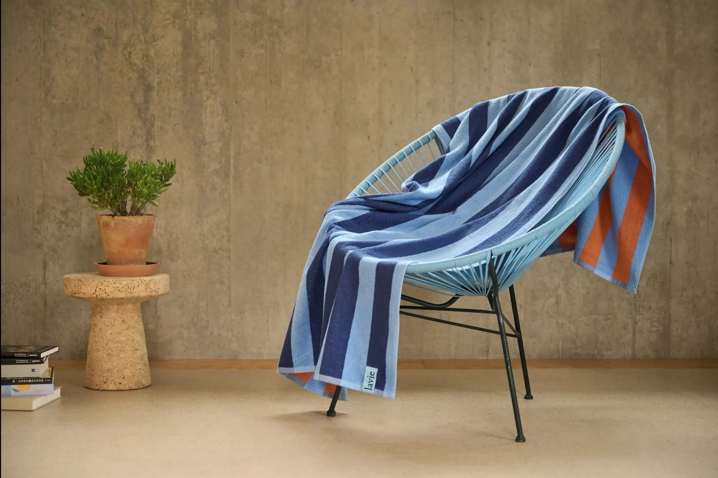 PEPA Serviette de plage BLEU / ORANGE