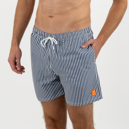 maillot-de-bain-homme-bleu-marine-rayé-broderie-homard-face