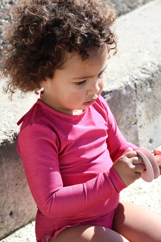 maillot-bain-bebe-fille-alba-framboise-peche-plage